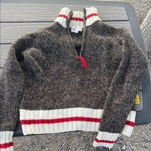 Gant By Michael Bastian 2011 Sock Monkey 100% Lambs Wool Half Zip Sweater Size M